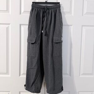 Pro Club Heavy Weight Dark Gray Cargo Sweatpants Small